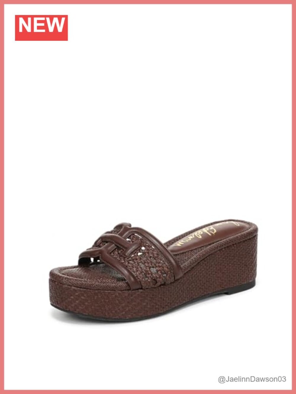 Sam Edelman Pauleena Espadrille Platform Wedge Sandal Square Toe Leather